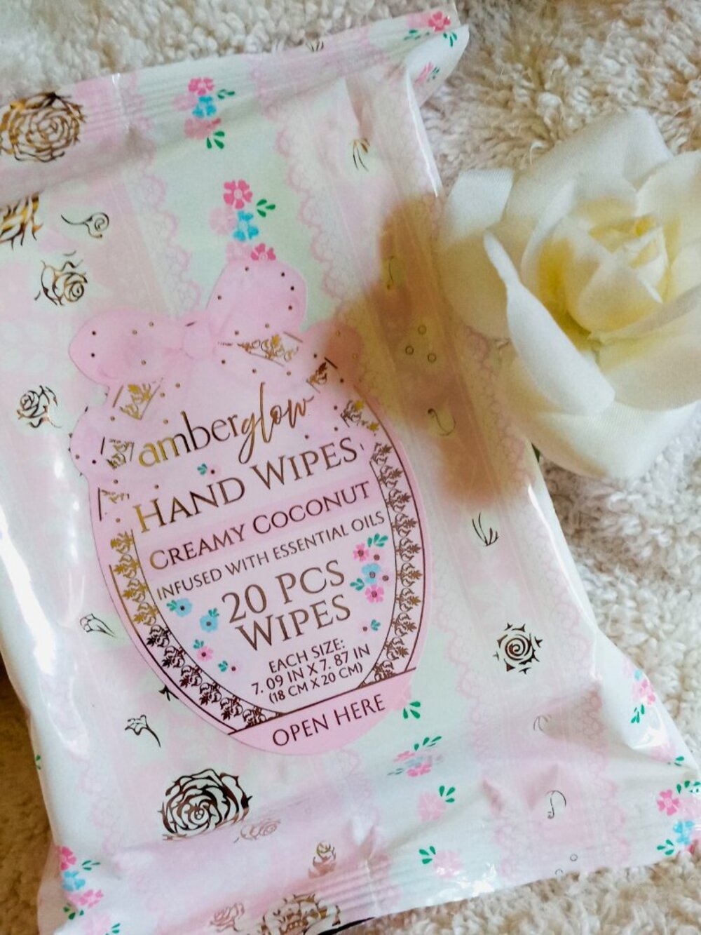 2 Luxurious 8oz Amberglow Hand & Body Lotions & 20pk Hand Wipes NWT - Picture 11 of 12